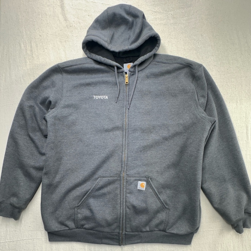 Carhartt Toyota Thermal Lined Zip Hoodie Jacket XL Tall Gray EUC